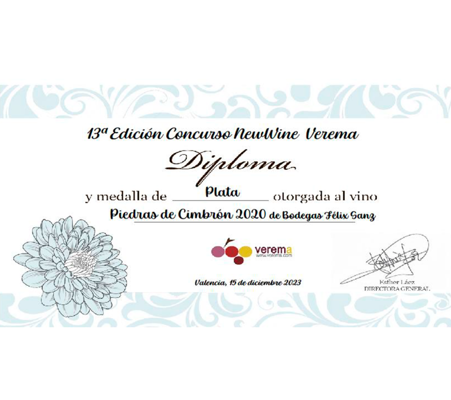 Bodegas Felix Sanz Piedras de Cimbrón AWARDS